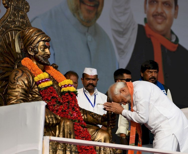प्रधानमंत्री नरेंद्र मोदी ने छत्रपति शिवाजी को दी श्रद्धांजलि, शिवाजी का उत्कृष्ट नेतृत्व और समाज कल्याण को बताया प्रेरणादायक