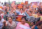 महिलाओं को प्रति माह 1,000 रुपये देने में आप सरकार की विफलता के खिलाफ प्रदर्शन