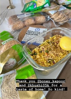 बोनी और खुशी कपूर खाखरा व पोहा लेकर प्रियंका चोपड़ा से मिलने पहुंचे