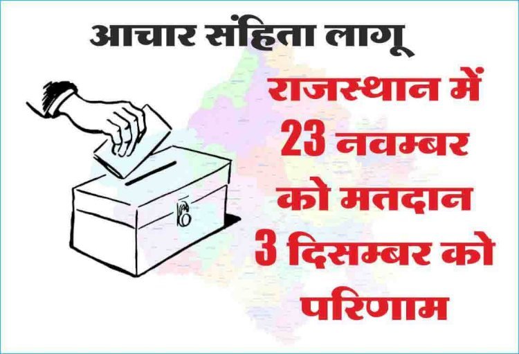 सत्ता की दौड़ आज से शुरू, 5 राज्यों के चुनावी तारीखों का ऐलान, राजस्थान में 23 नवम्बर को मतदान।