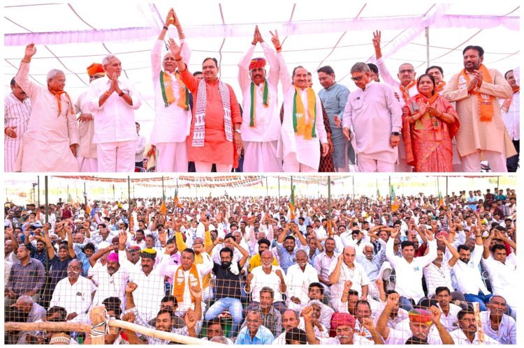 भाजपा प्रदेश अध्यक्ष मदन राठौड़ और सीएम भजनलाल शर्मा ने कांग्रेस और विपक्षी दलों के नेताओं पर साधा निशाना, कहा ''अंधा बांटे रेवड़ी, फिर फिर अपने को दे‘‘ कहावत को चरिथार्थ कर रहे है नेता